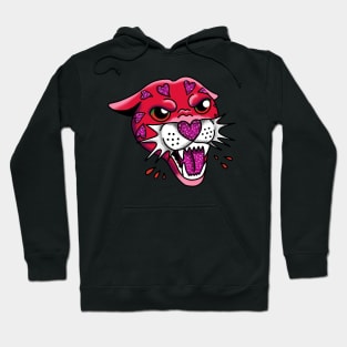 American Traditional Panther Tattoo - Pink and Purple with sparkles and glitter cute gift Hoodie